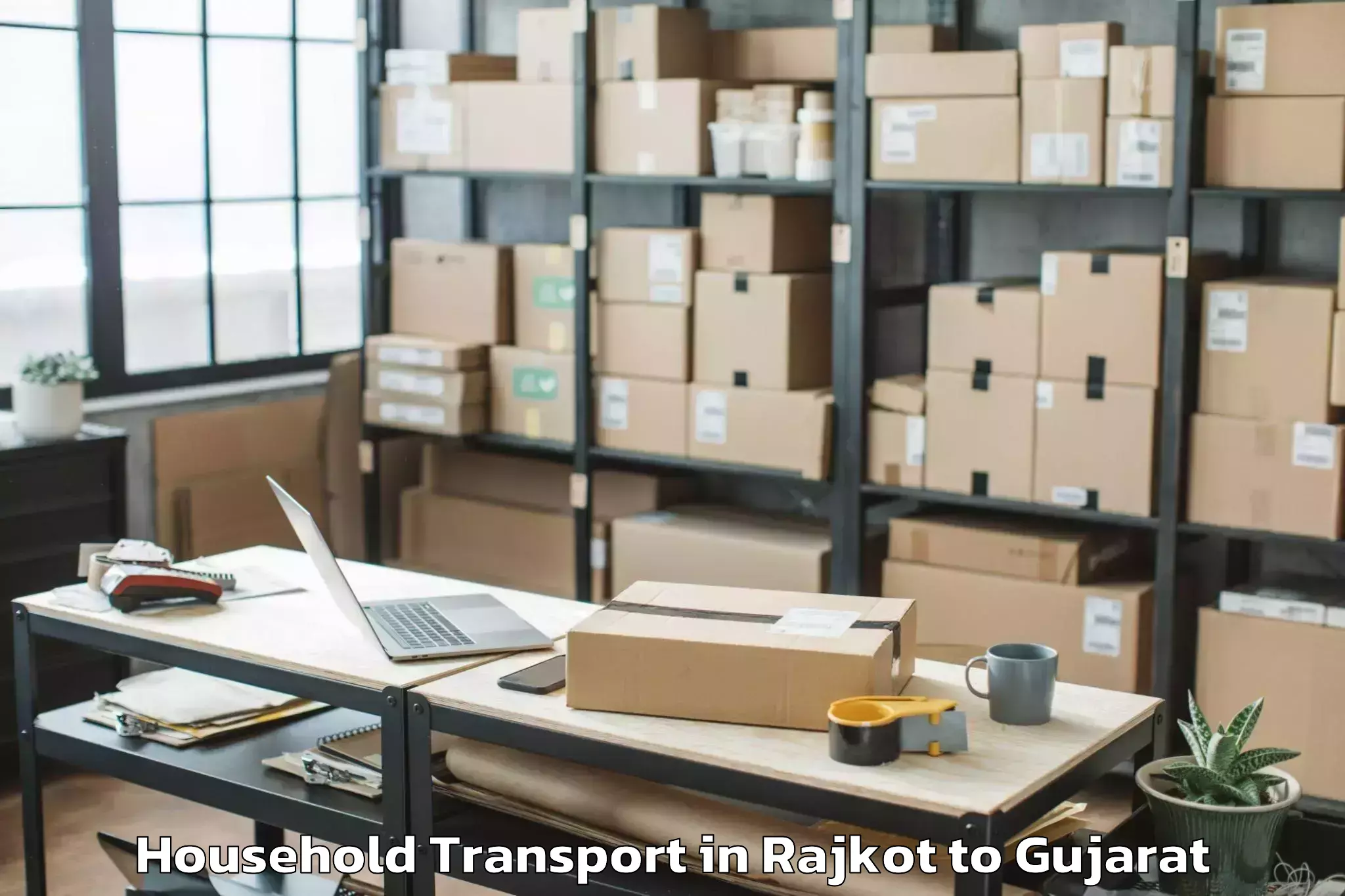 Trusted Rajkot to Gujarat University Of Transpla Household Transport